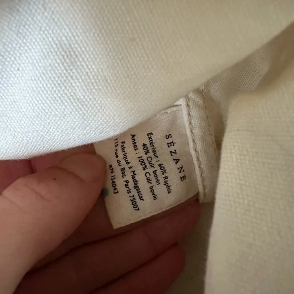 Sezane Justine Basket Bag Raffia leather sand - Picture 6 of 7